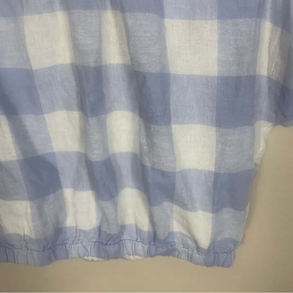 Madewell Linen Split Back Tie Gingham Blouse - Picture 12 of 13